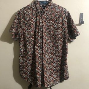 Denim & Flower Short Sleeve Button-Down (Floral)